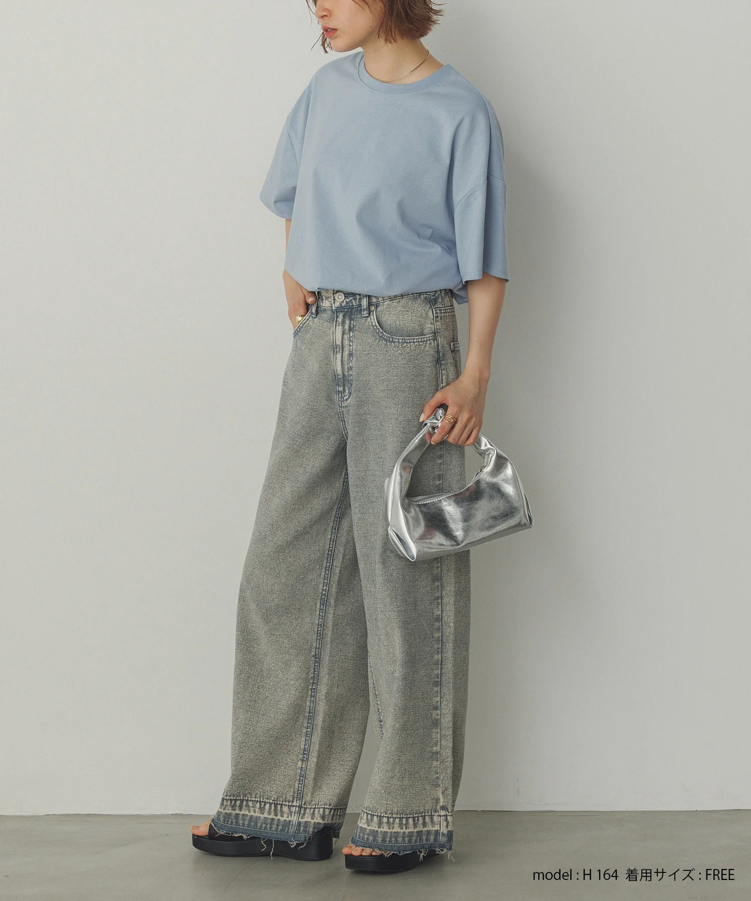 オーバーダイ デニムバギーパンツ