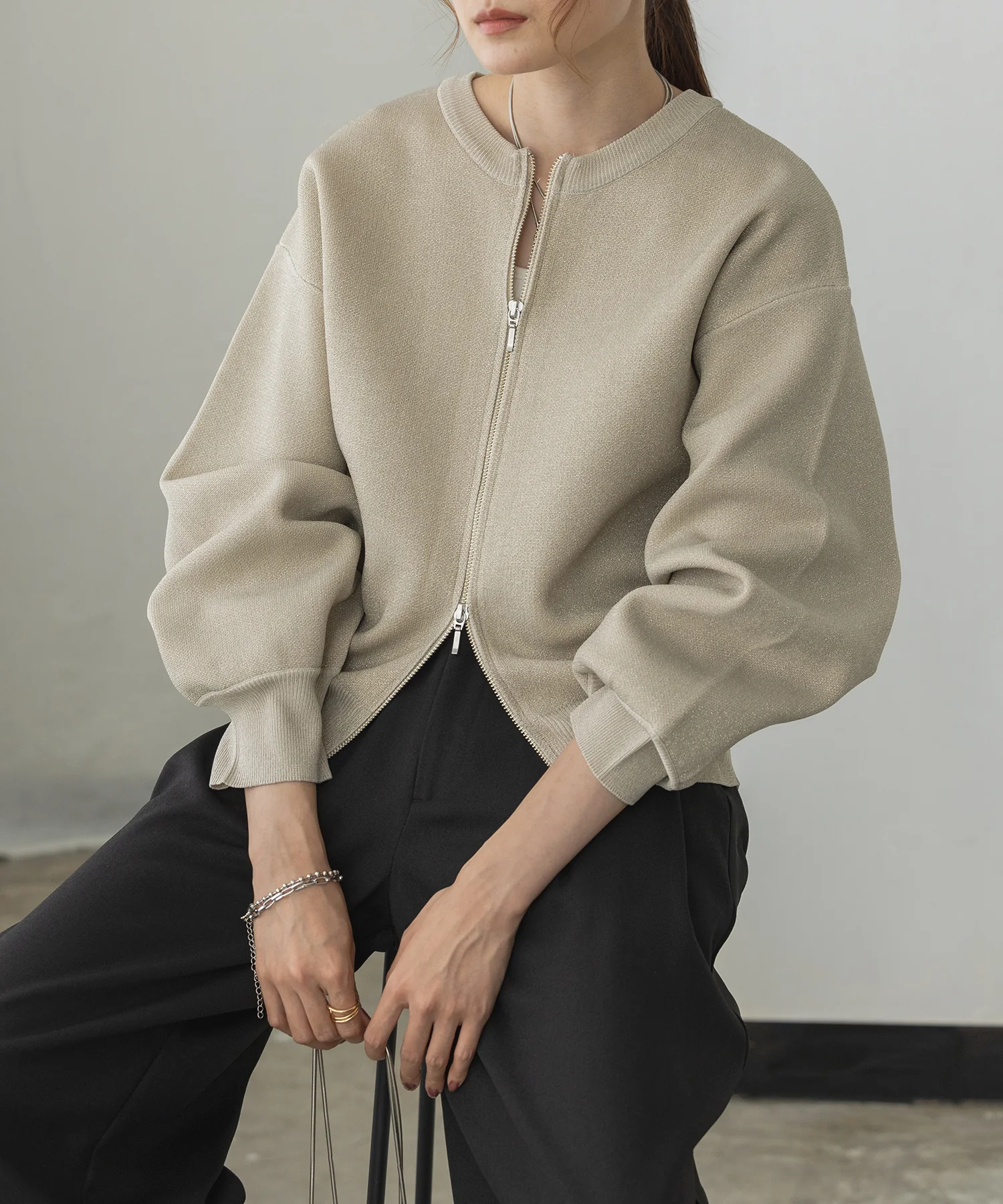 【WEB限定/別注】ジップショートカーディガン