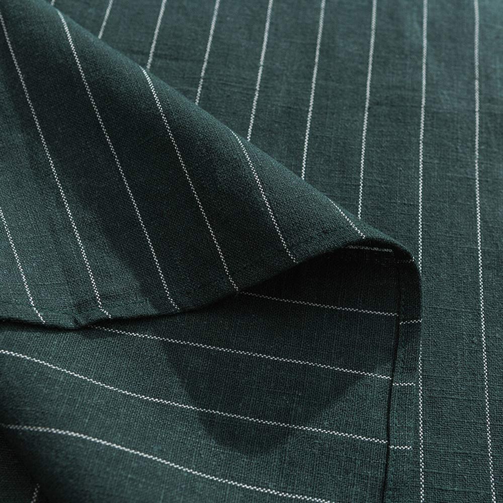 ビジネスカジュアル　ストライプコットンリネンシャツ長袖