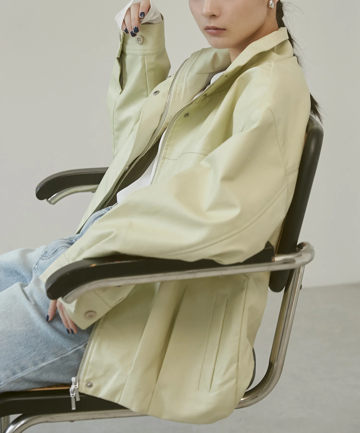 フェイクレザー オーバーブルゾン