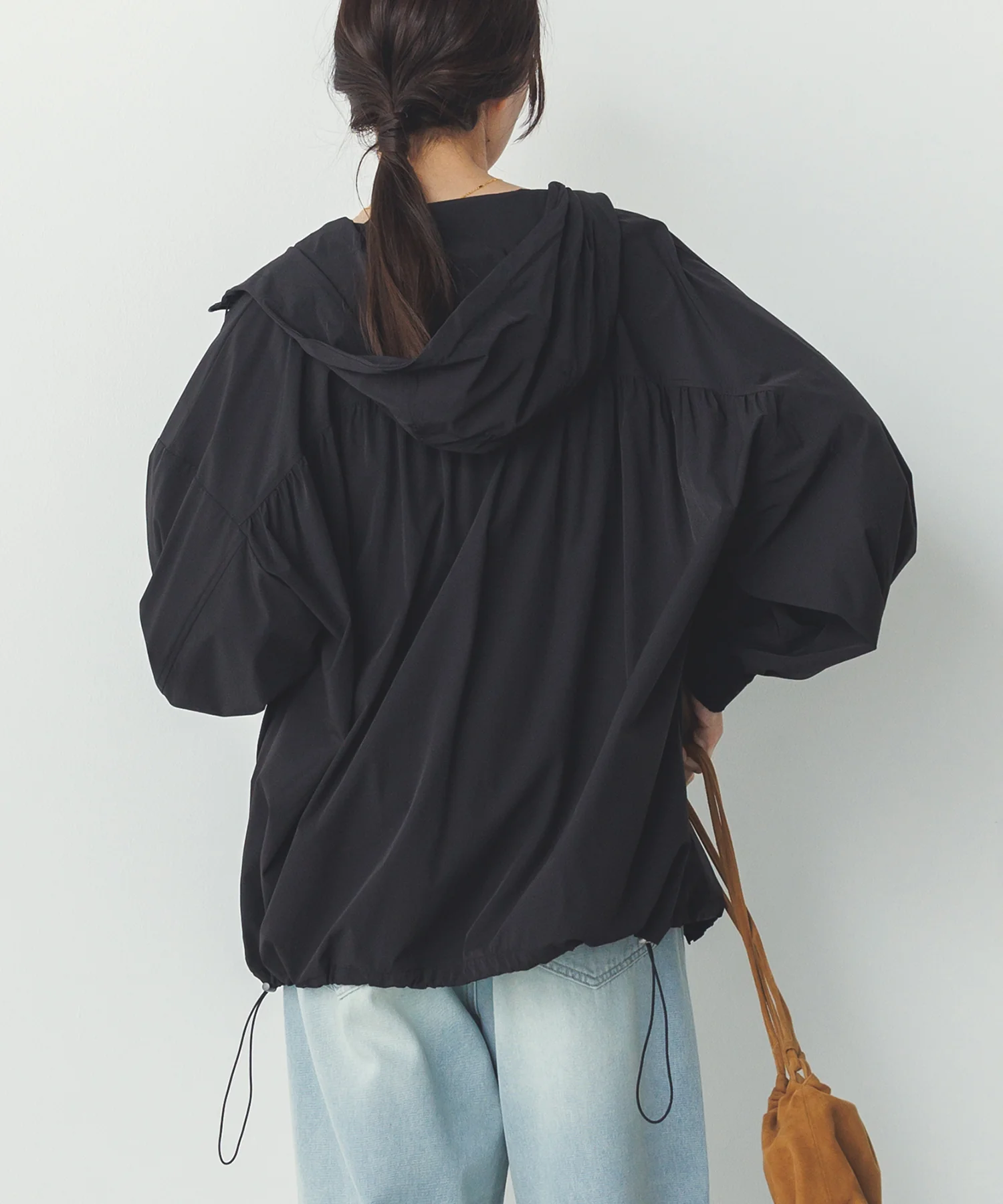 【接触冷感】フード付 ギャザーブルゾン