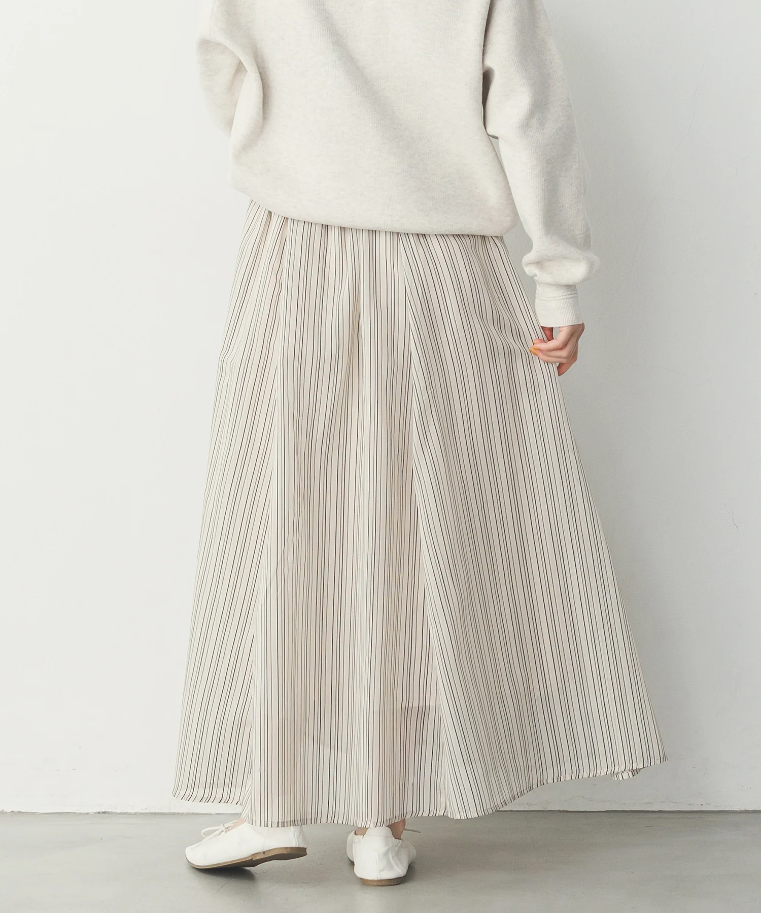 ドビーストライプ シアーフレアスカート