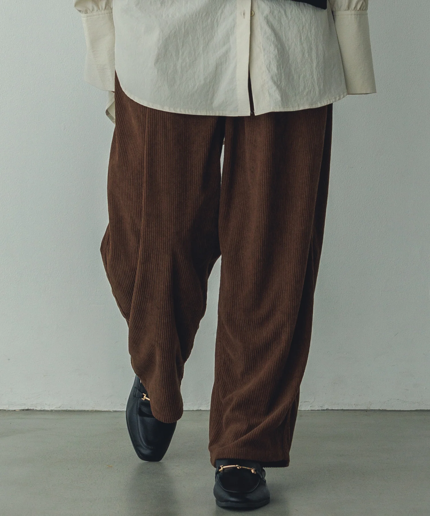 コーデュロイ コクーンパンツ