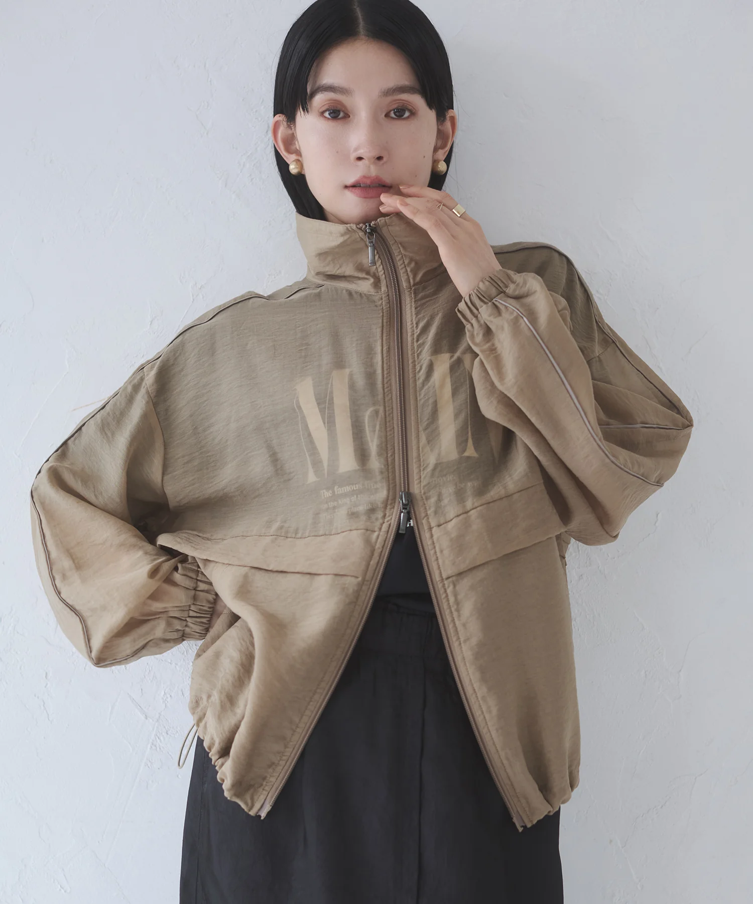 セルロース ナイロンシアー Wジップブルゾン