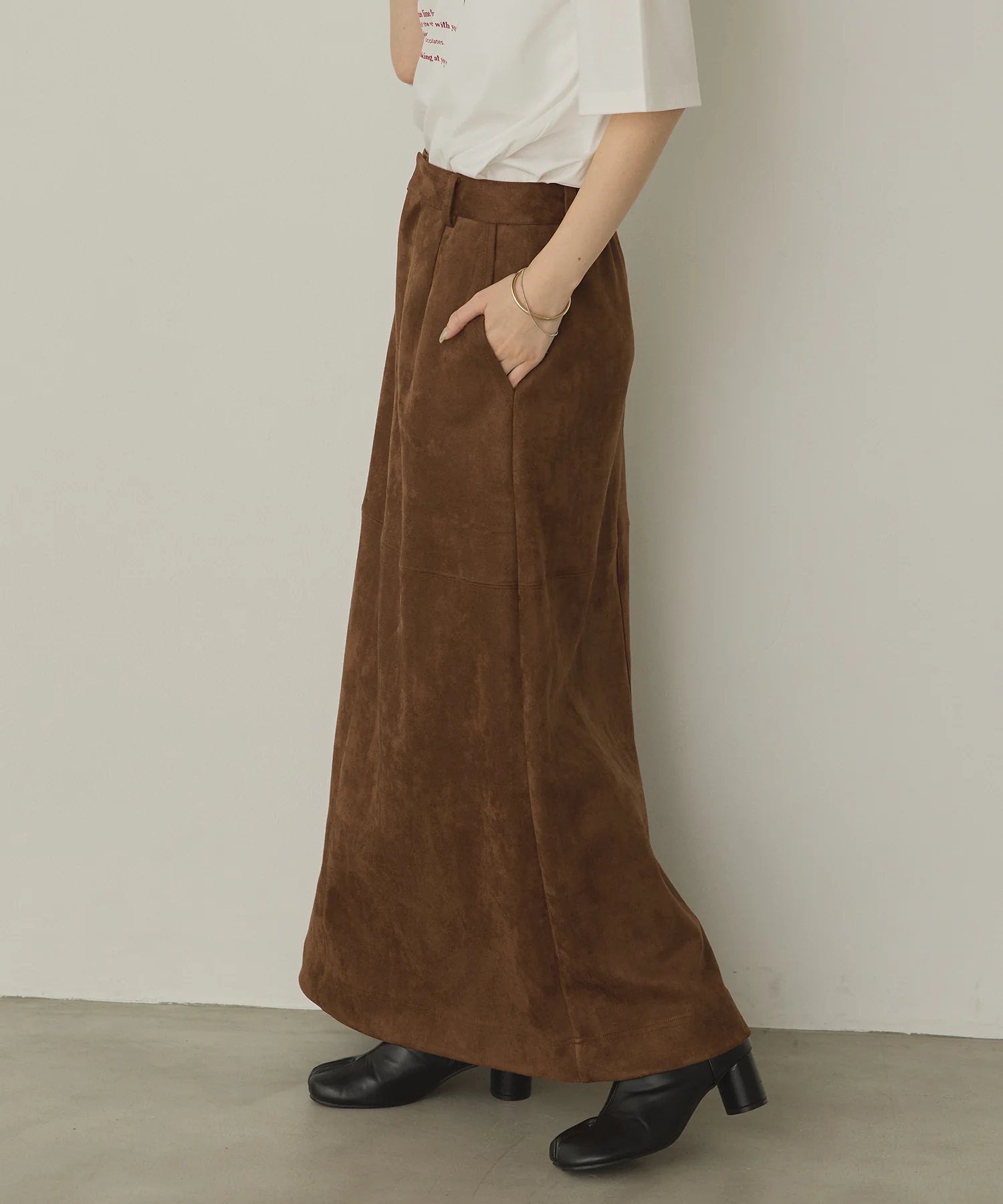 フェイクスウェード ロングスカート