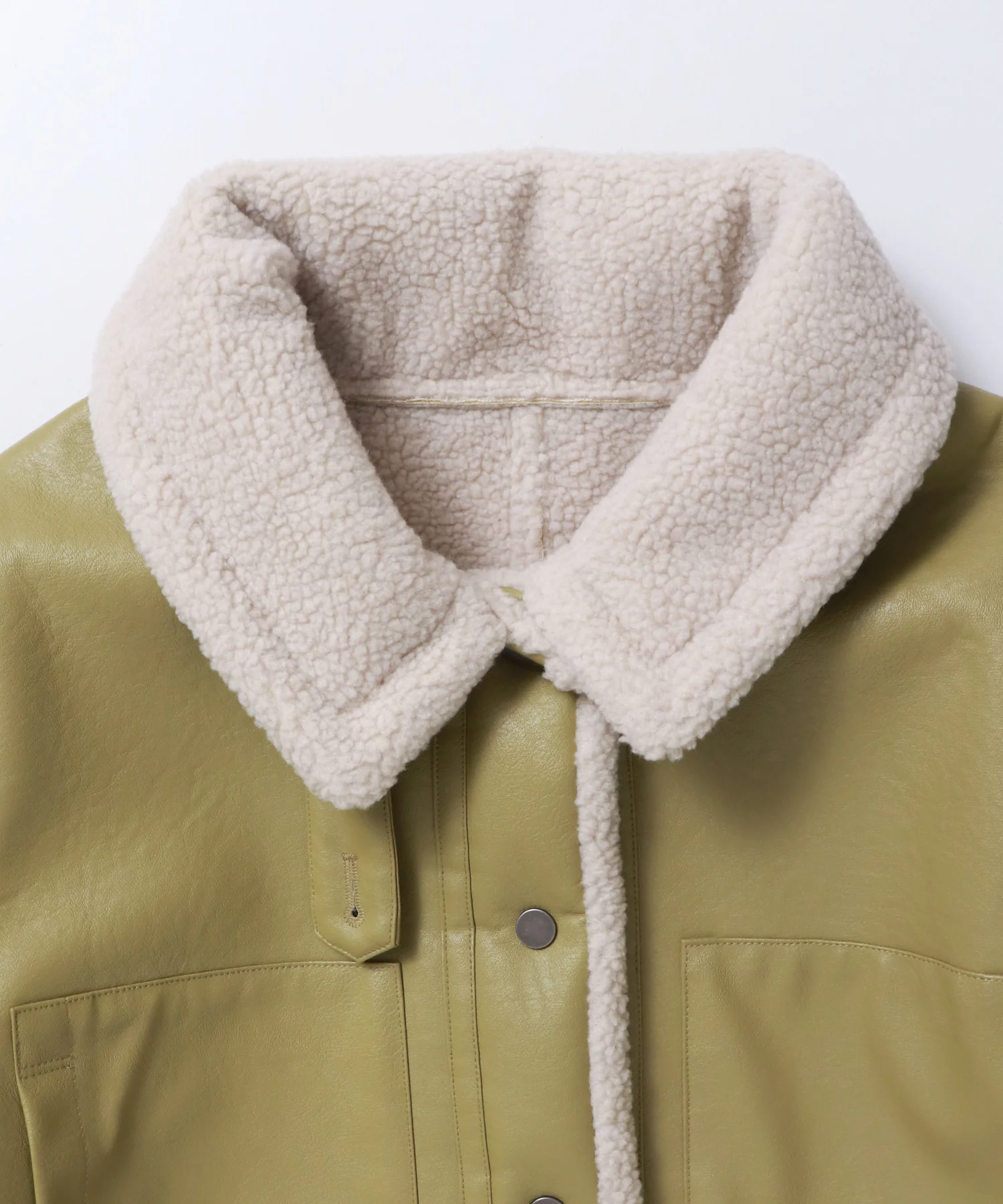 フェイクレザー×ボア ブルゾン