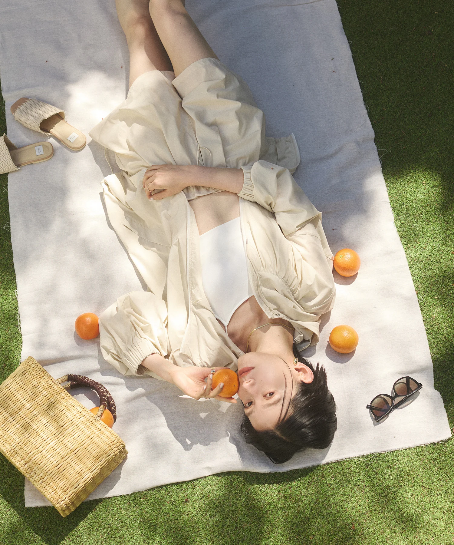 【接触冷感】フリルギャザー ショートパンツ