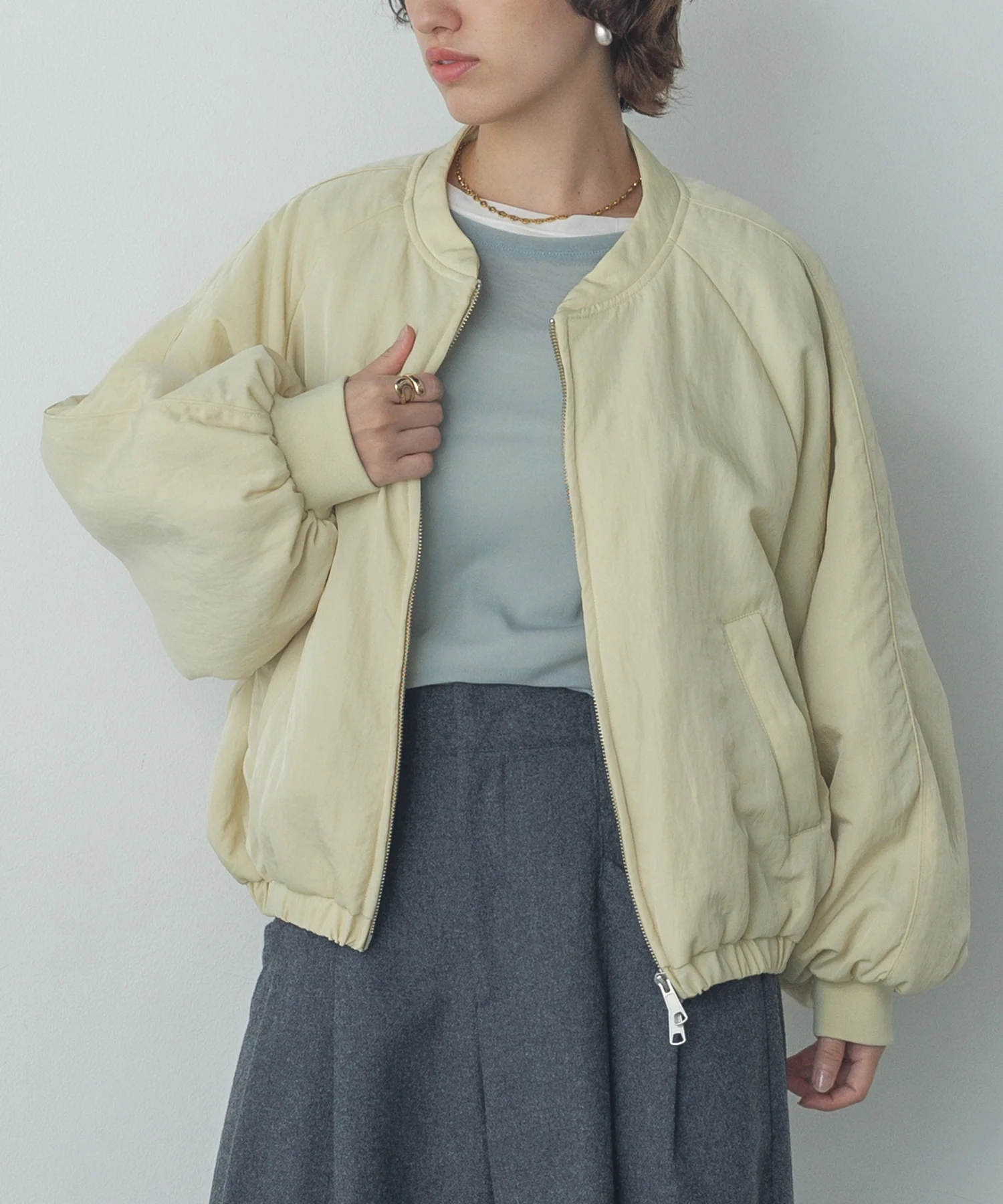 ナイロンツイル バルーンブルゾン