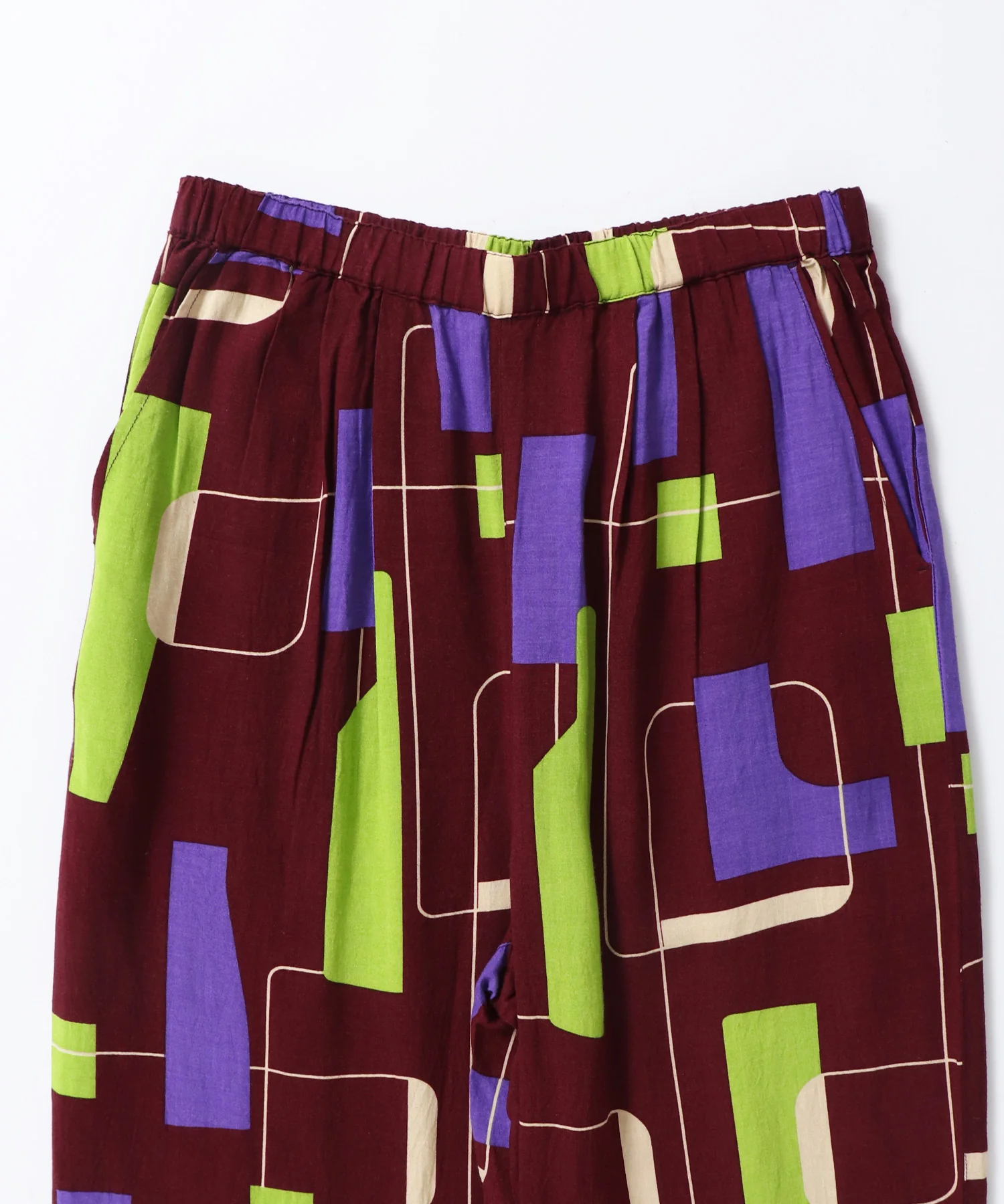 レーヨン スラブプリント イージーパンツ