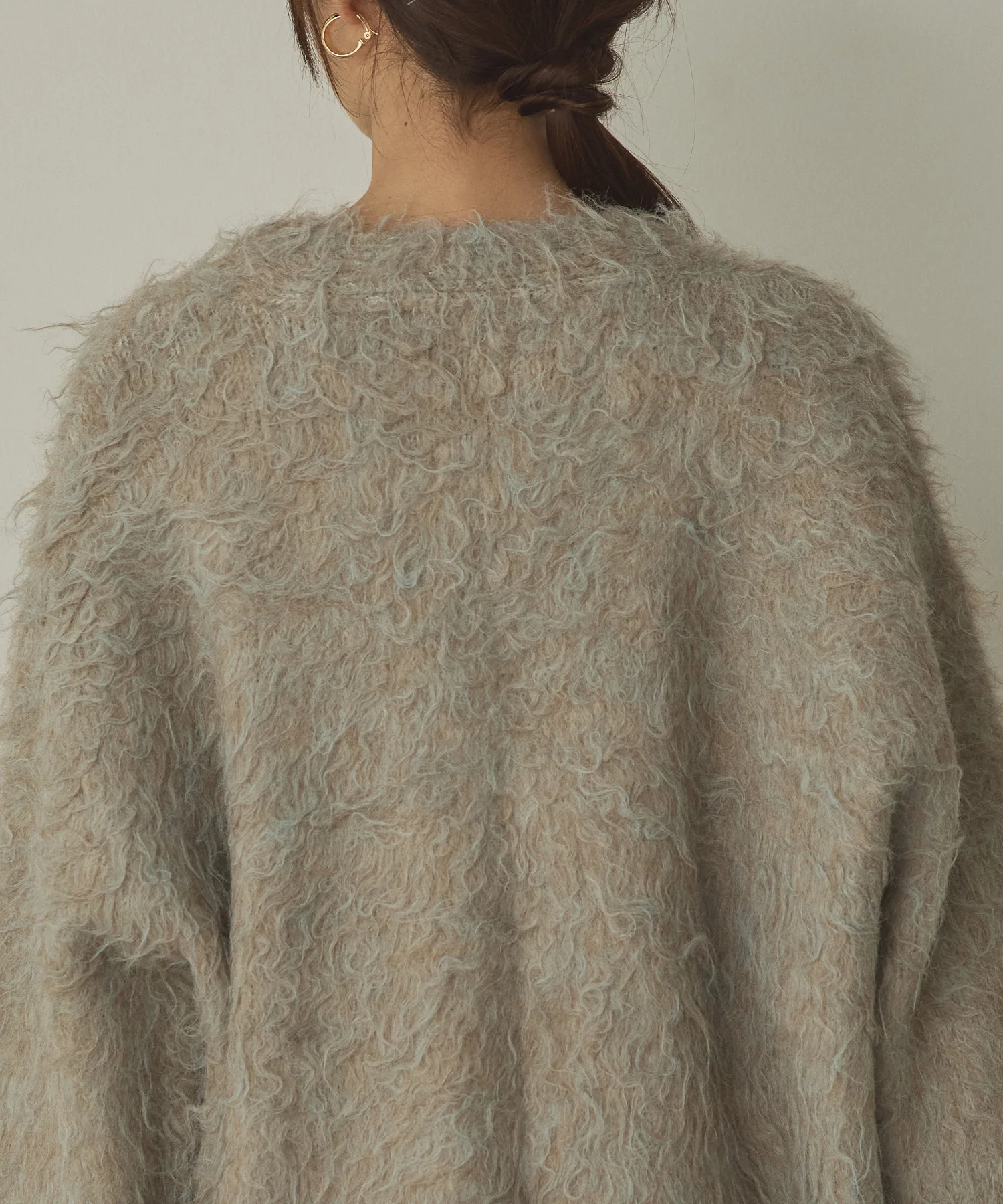 起毛シャギー ニットカーディガン