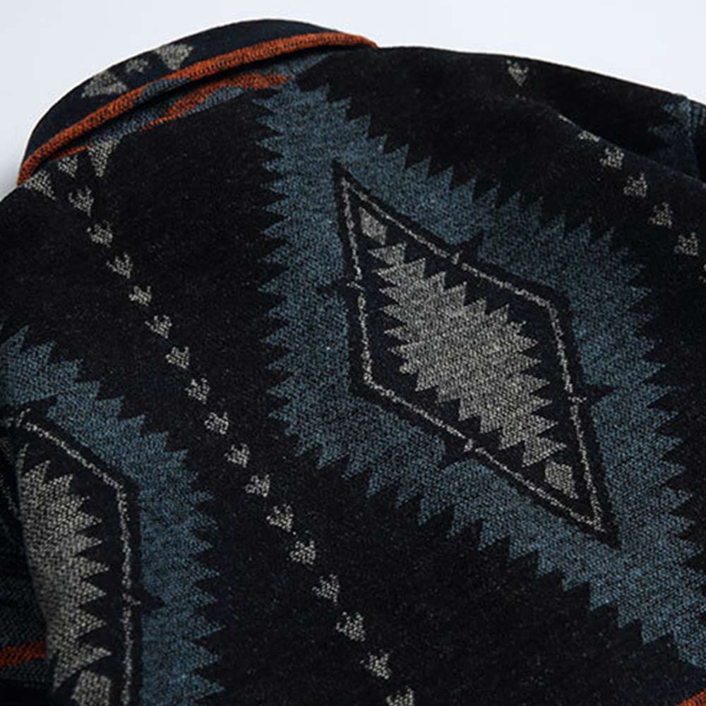 ナバホ柄ジャカード長袖シャツメンズ