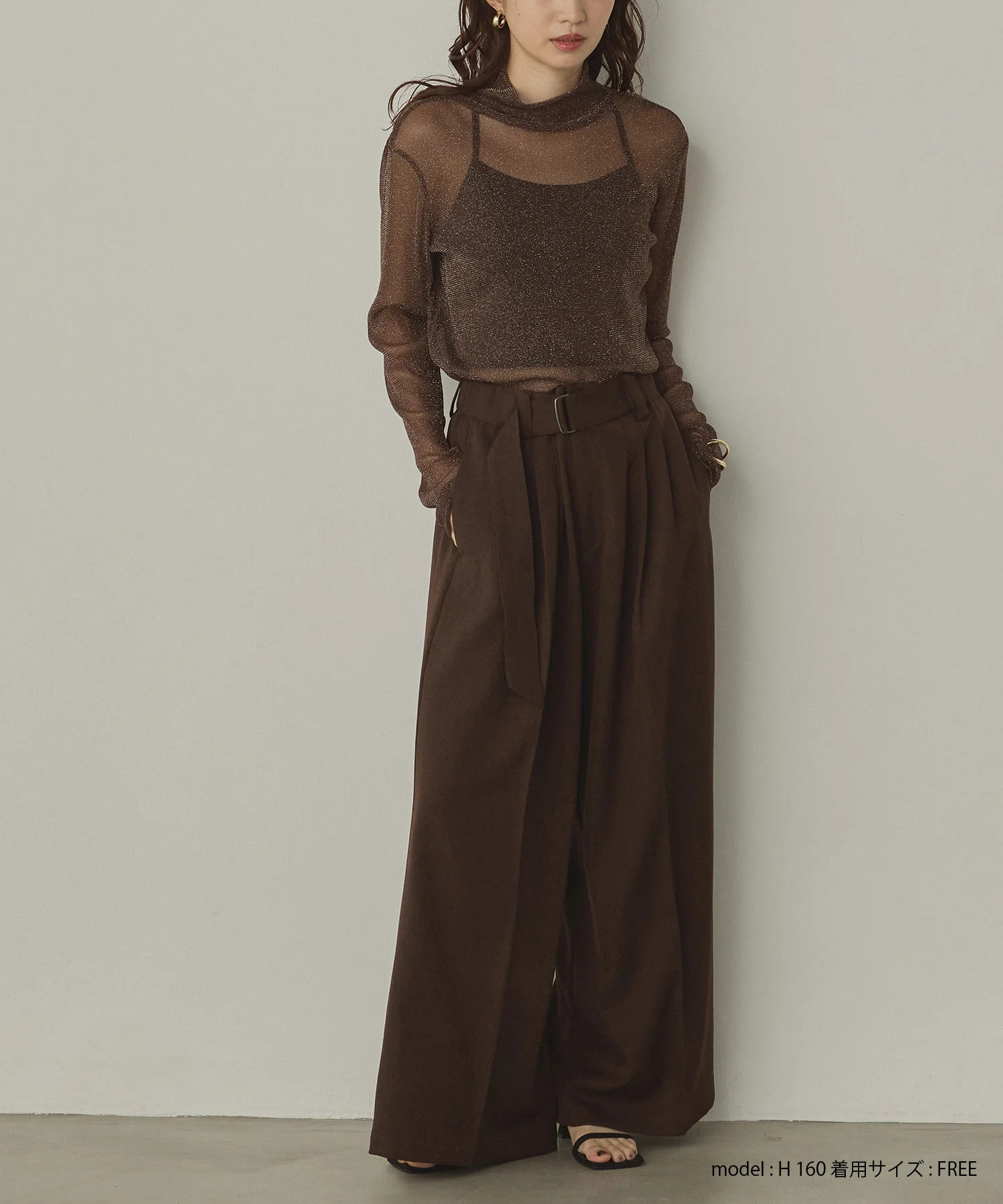 【新色追加】ラメシアー ハイネックトップス