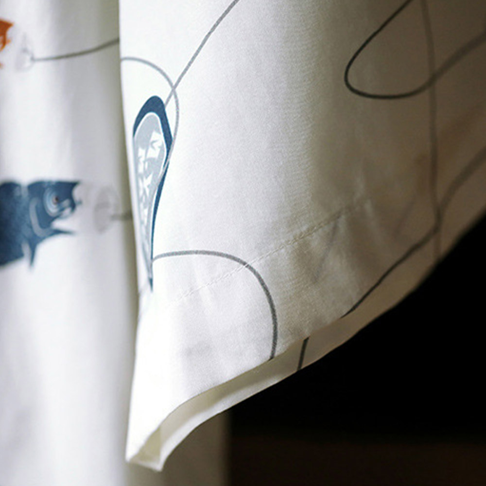 「魚」テンセル総柄半袖アロハシャツ