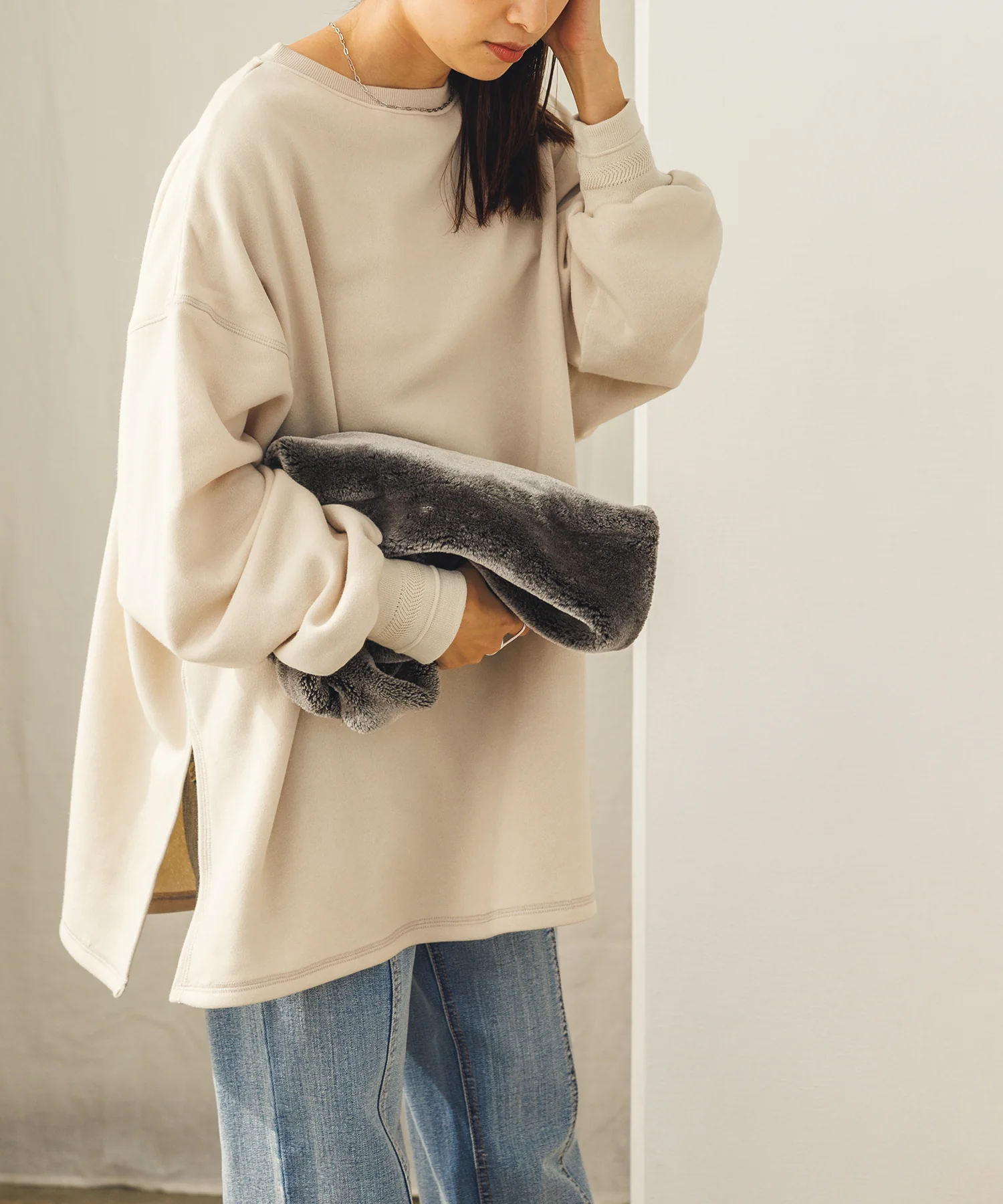 裏起毛オーバーサイズスウェット