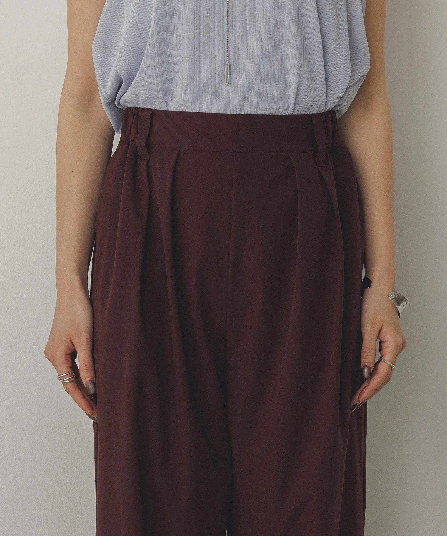 【接触冷感】ワイドストレートパンツ