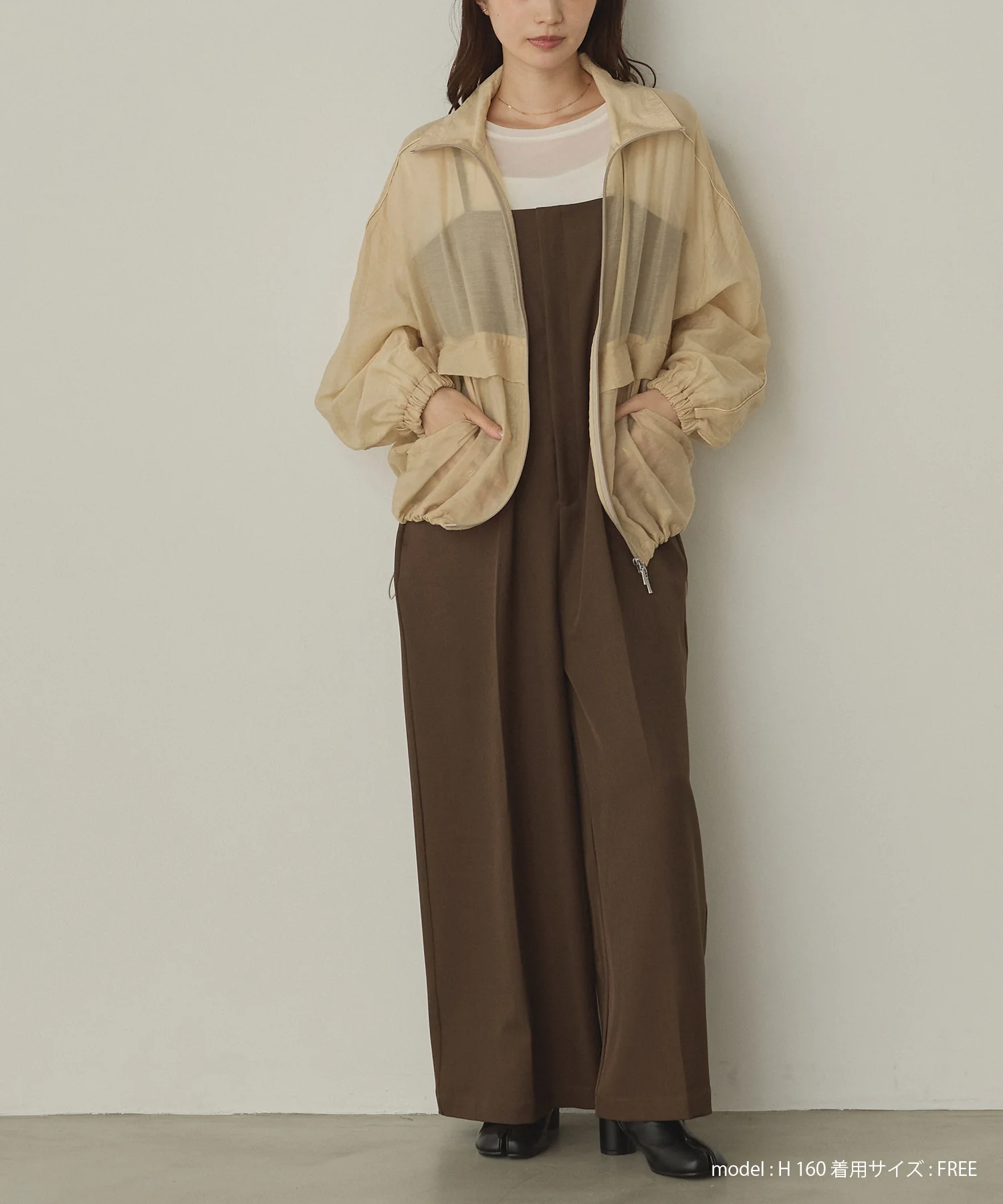 セルロース ナイロンシアー Wジップブルゾン