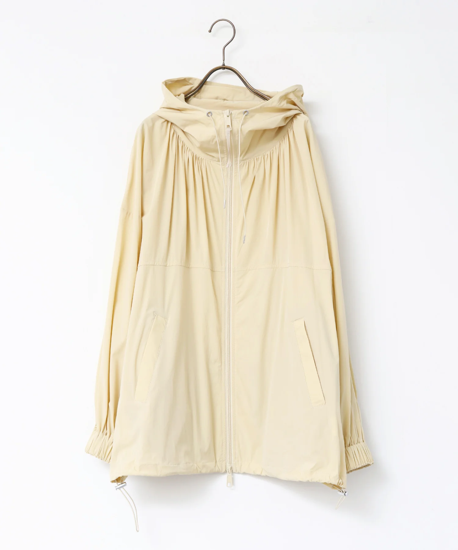 【接触冷感】フード付 ギャザーブルゾン