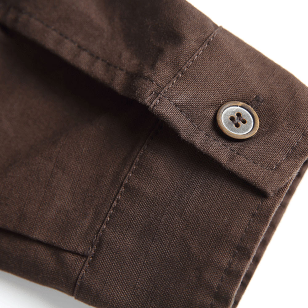 エスニック調ハンドメイドボタン　ペイズリークロスステッチ刺繍シャツ