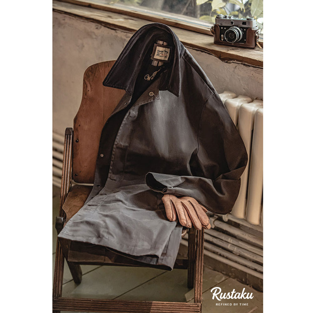 ブリティッシュスタイル　防水・防風ワックスロングコート