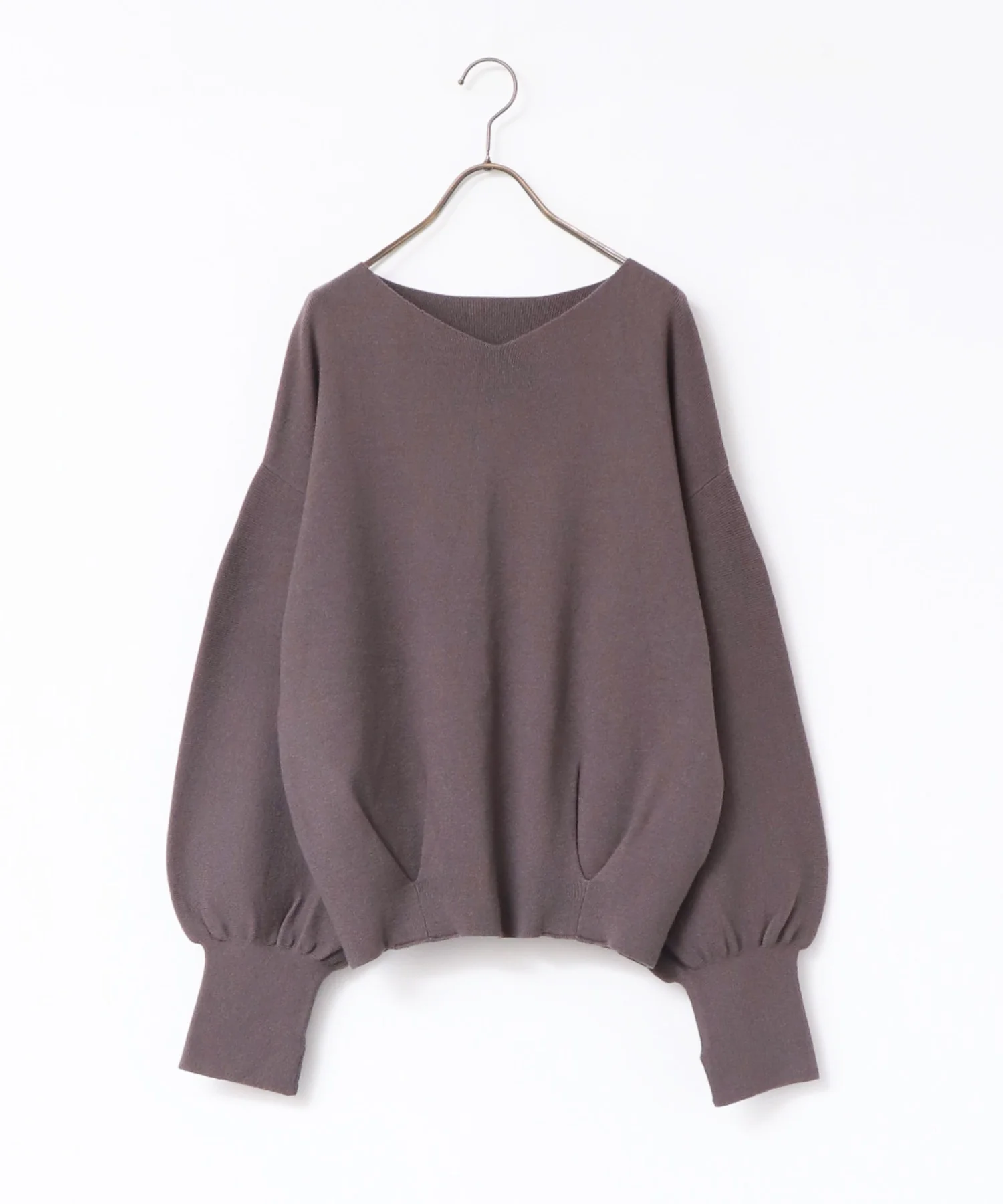 静電気防止 やわもちヤーン ぽわん袖ニット