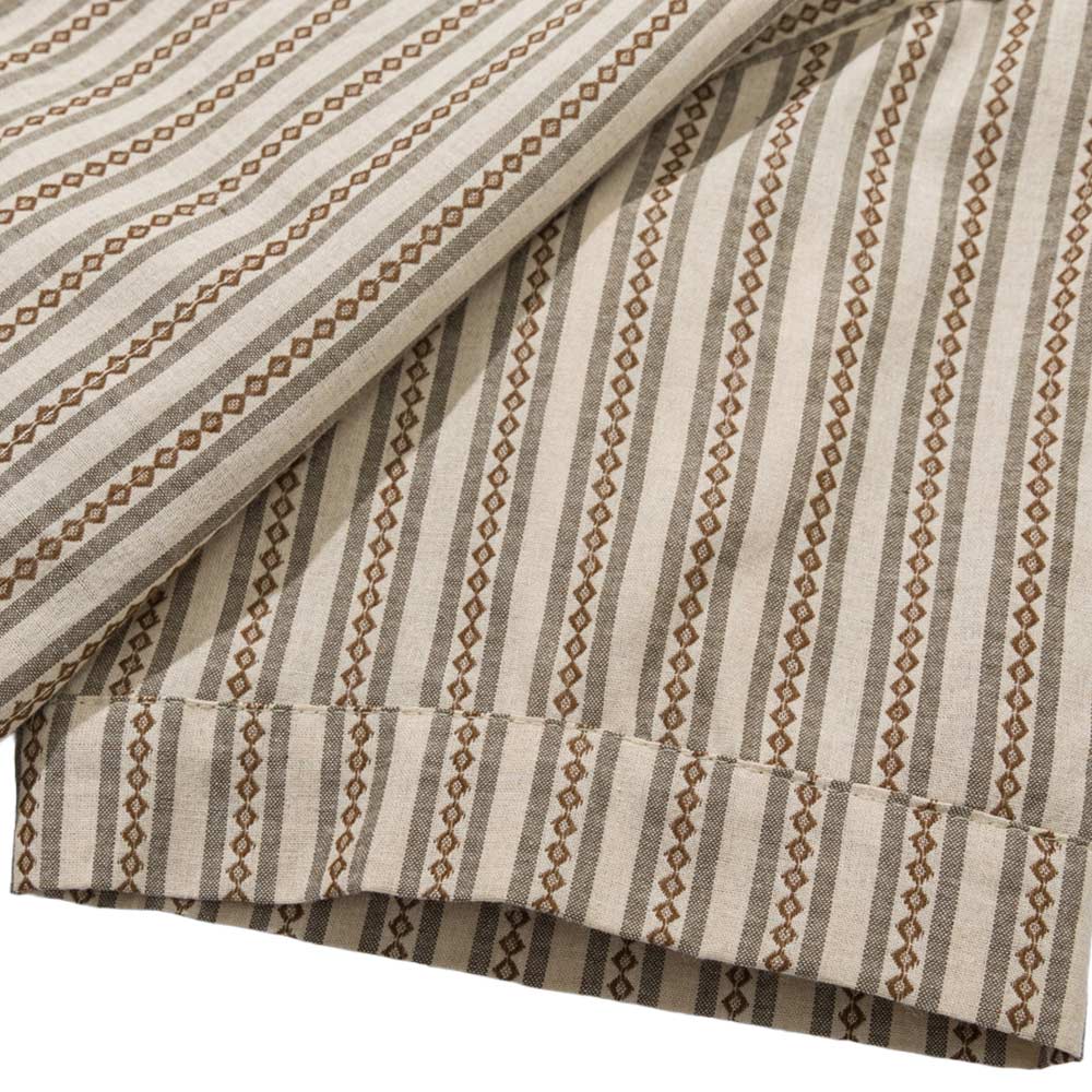 レトロ風ジオメトリックストライプニットシャツ半纏風