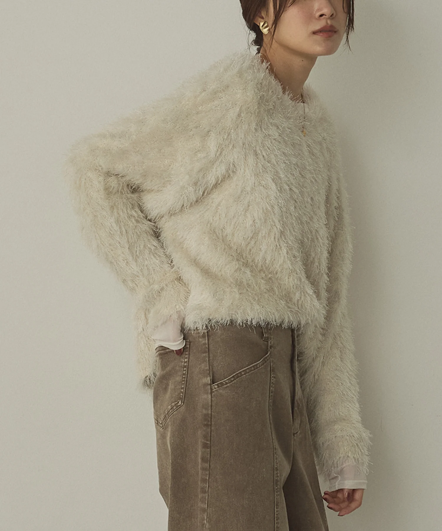 ミックス シャギーニット