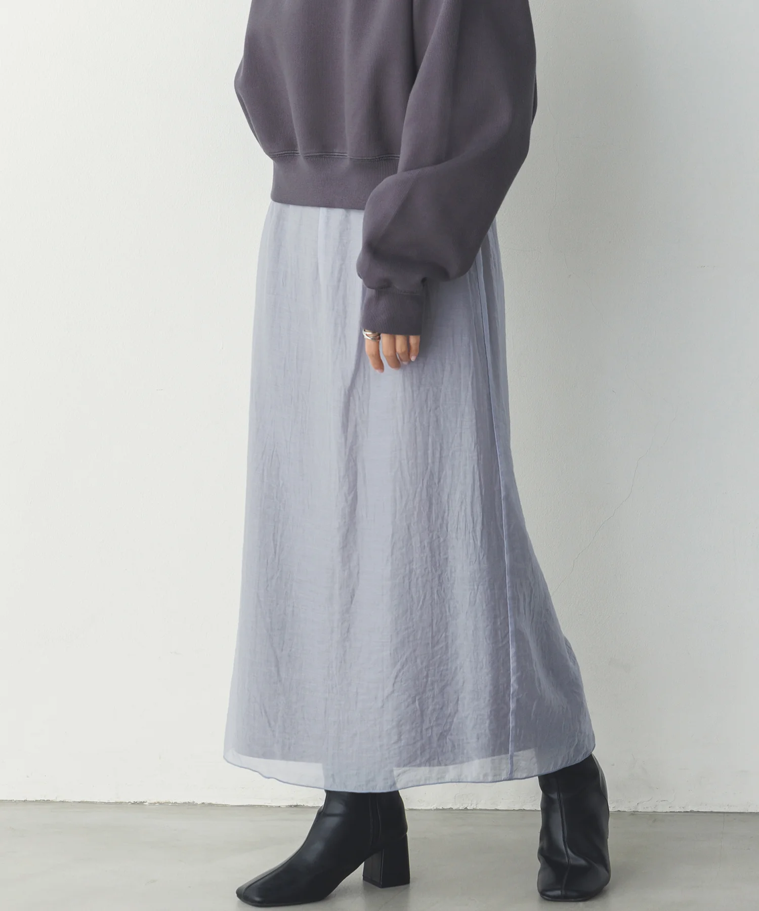 シアーポンチ レイヤードスカートセット