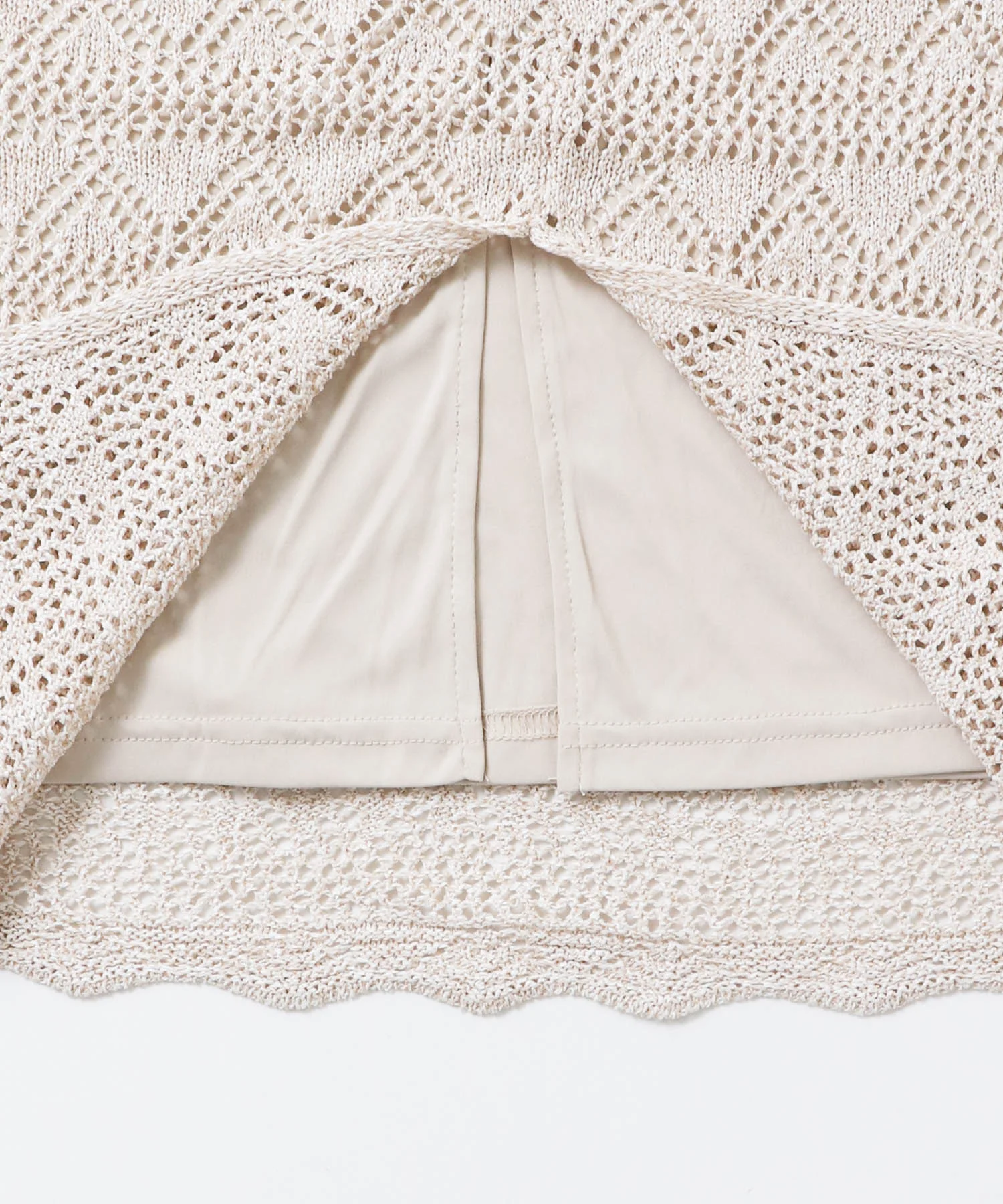 ペーパーヤーン 透かし編み ニットナロースカート