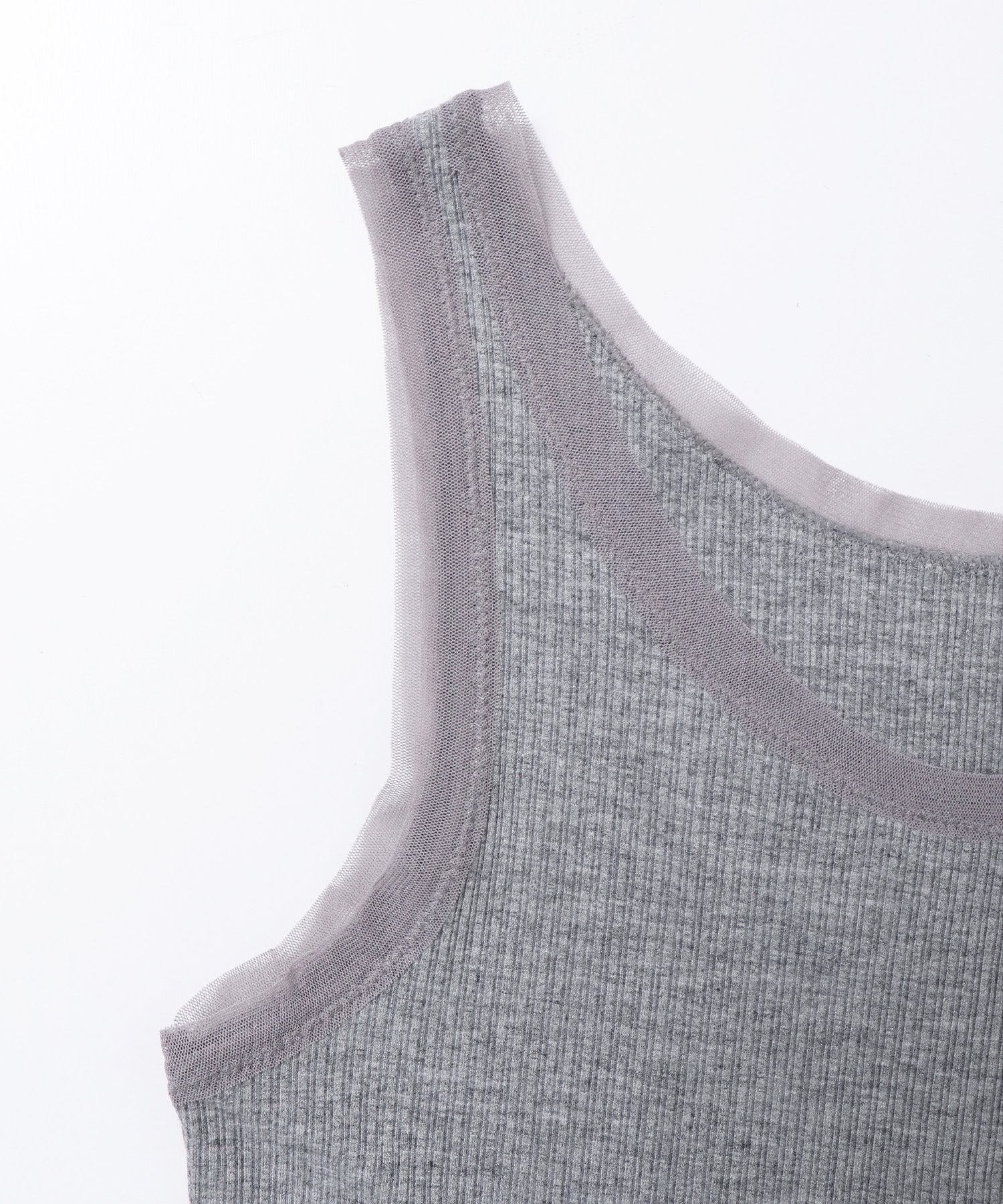 前後2WAY リブチュールタンクトップ